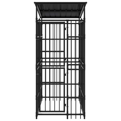 Outdoor-Hundezwinger mit Dach Stahl 1,84 m²