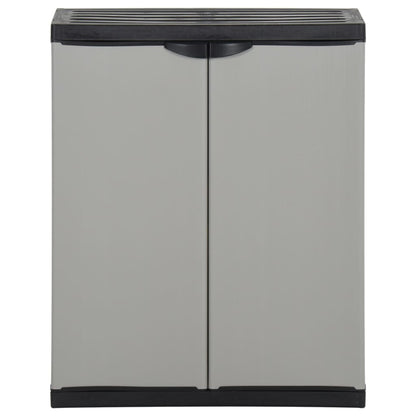 Mülltonnenbox Grau und Schwarz 68x40x85 cm PP