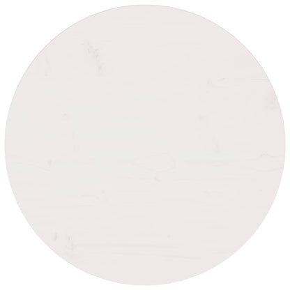 Tischplatte Weiß Ø60x2,5 cm Massivholz Kiefer