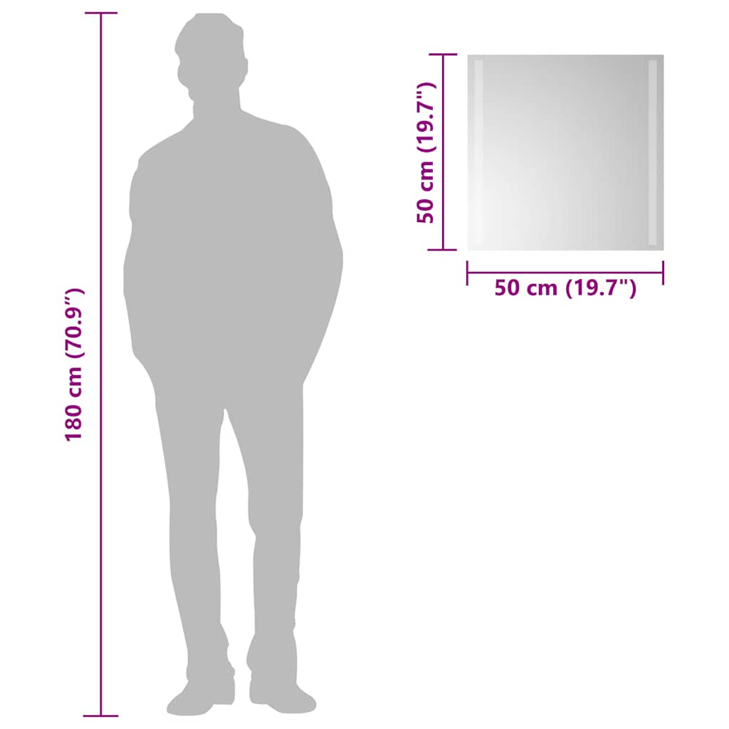 LED-Badspiegel 50x50 cm
