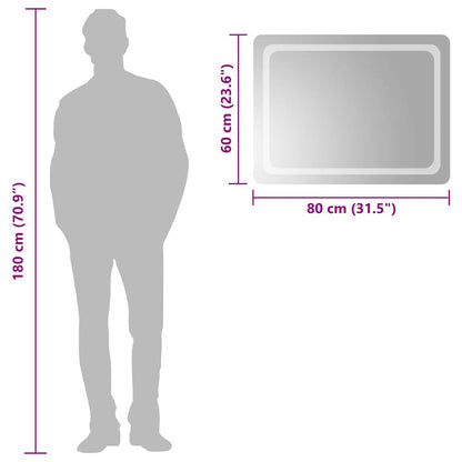 LED-Badspiegel 80x60 cm