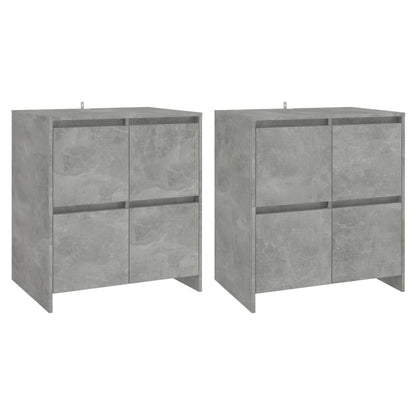 Sideboards 2 Stk. Betongrau 70x41x75 cm Holzwerkstoff