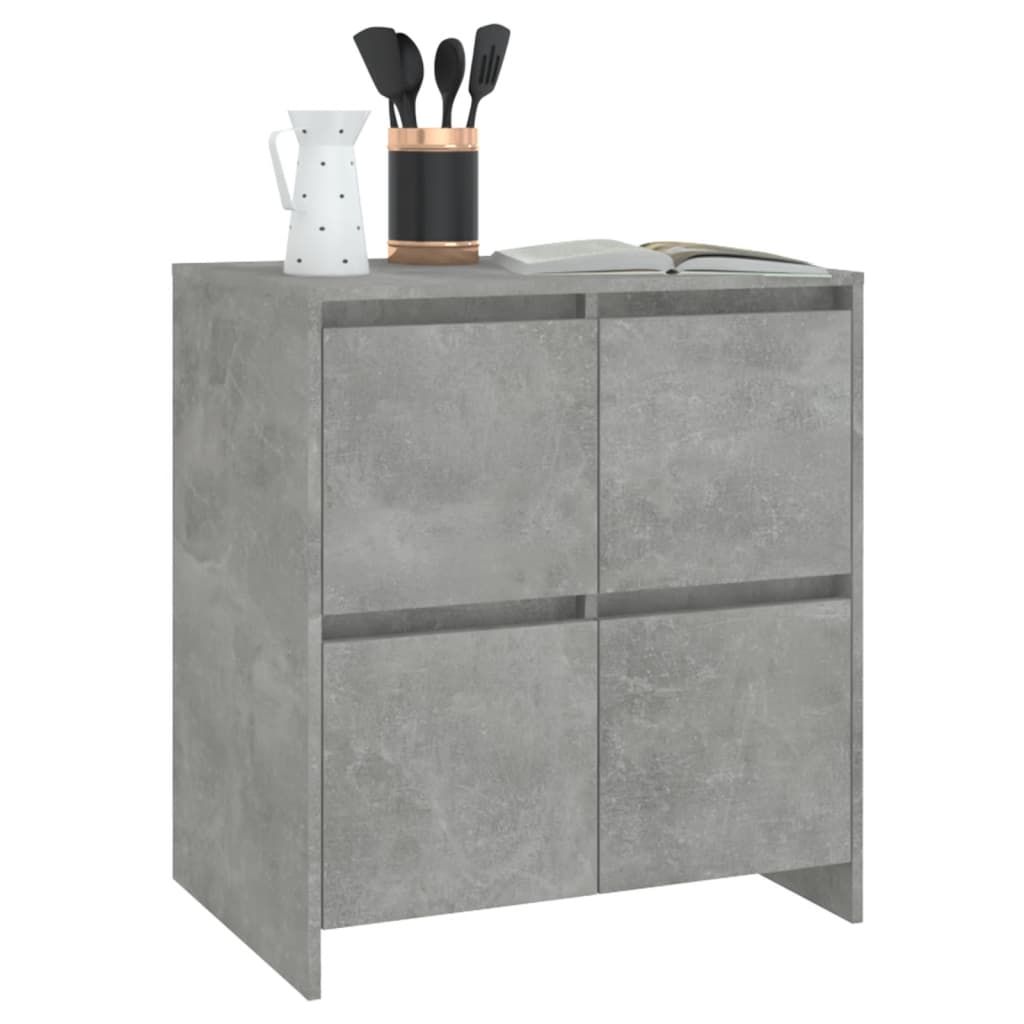 Sideboards 2 Stk. Betongrau 70x41x75 cm Holzwerkstoff