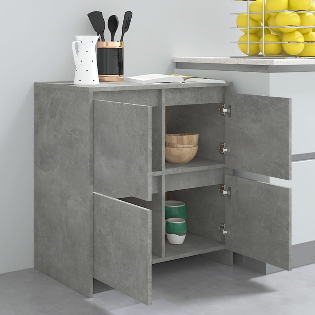 Sideboards 2 Stk. Betongrau 70x41x75 cm Holzwerkstoff