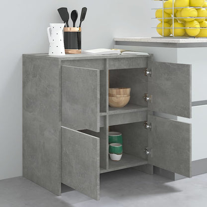 Sideboards 2 Stk. Betongrau 70x41x75 cm Holzwerkstoff