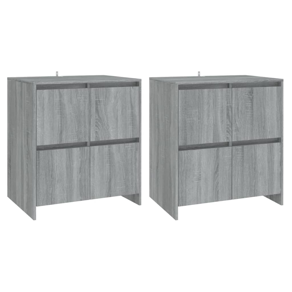 Sideboards 2 Stk. Grau Sonoma 70x41x75 cm Holzwerkstoff