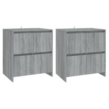 Sideboards 2 Stk. Grau Sonoma 70x41x75 cm Holzwerkstoff