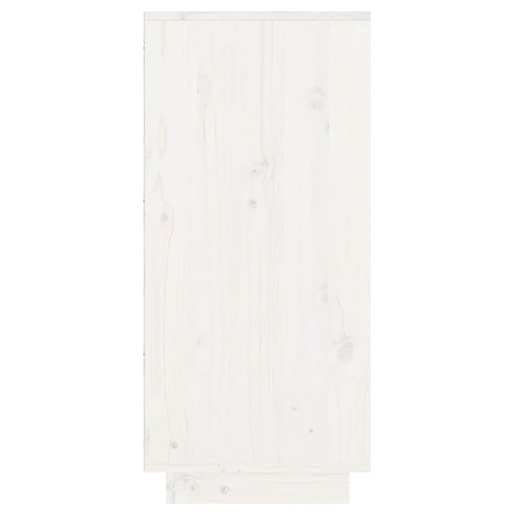 Beistellschrank Weiß 60x34x75 cm Massivholz Kiefer