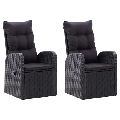 3-tlg. Garten-Essgruppe mit Kissen Schwarz