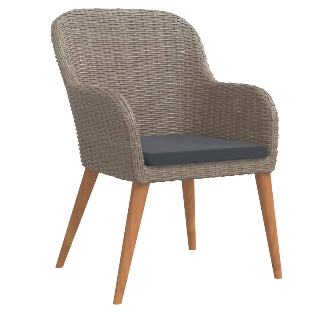 7-tlg. Garten-Essgruppe mit Kissen Braun