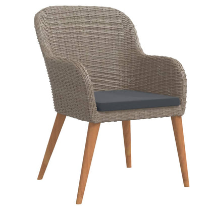 7-tlg. Garten-Essgruppe mit Kissen Braun