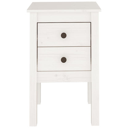Nachttisch Weiß 40x35x61,5 cm Massivholz Kiefer