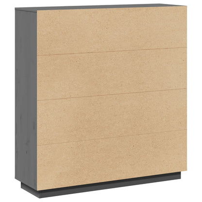 Highboard Grau 110,5x35x117 cm Massivholz Kiefer