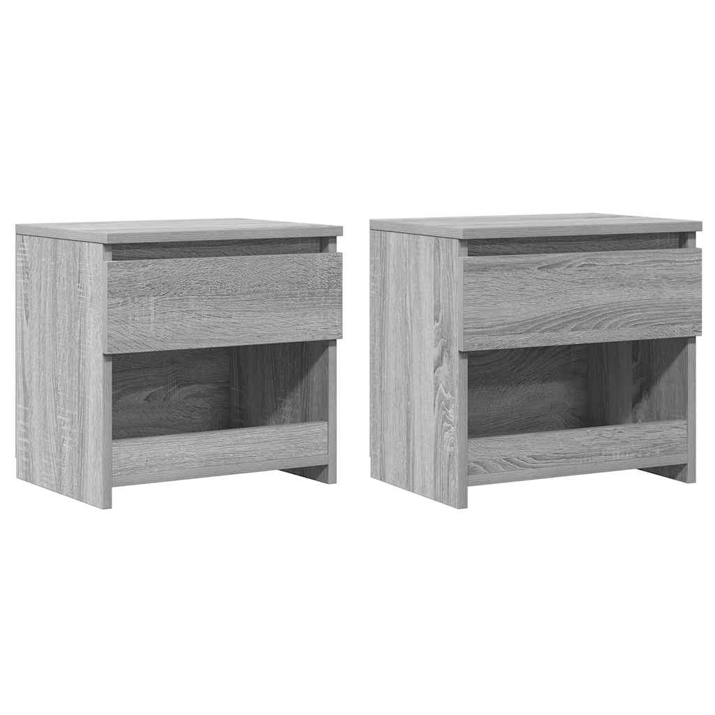 Nachttische 2 Stk. Grau Sonoma 40x30x39 cm Holzwerkstoff