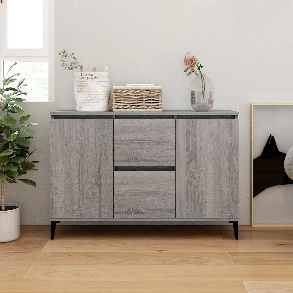 Sideboard Grau Sonoma 102x35x70 cm Holzwerkstoff