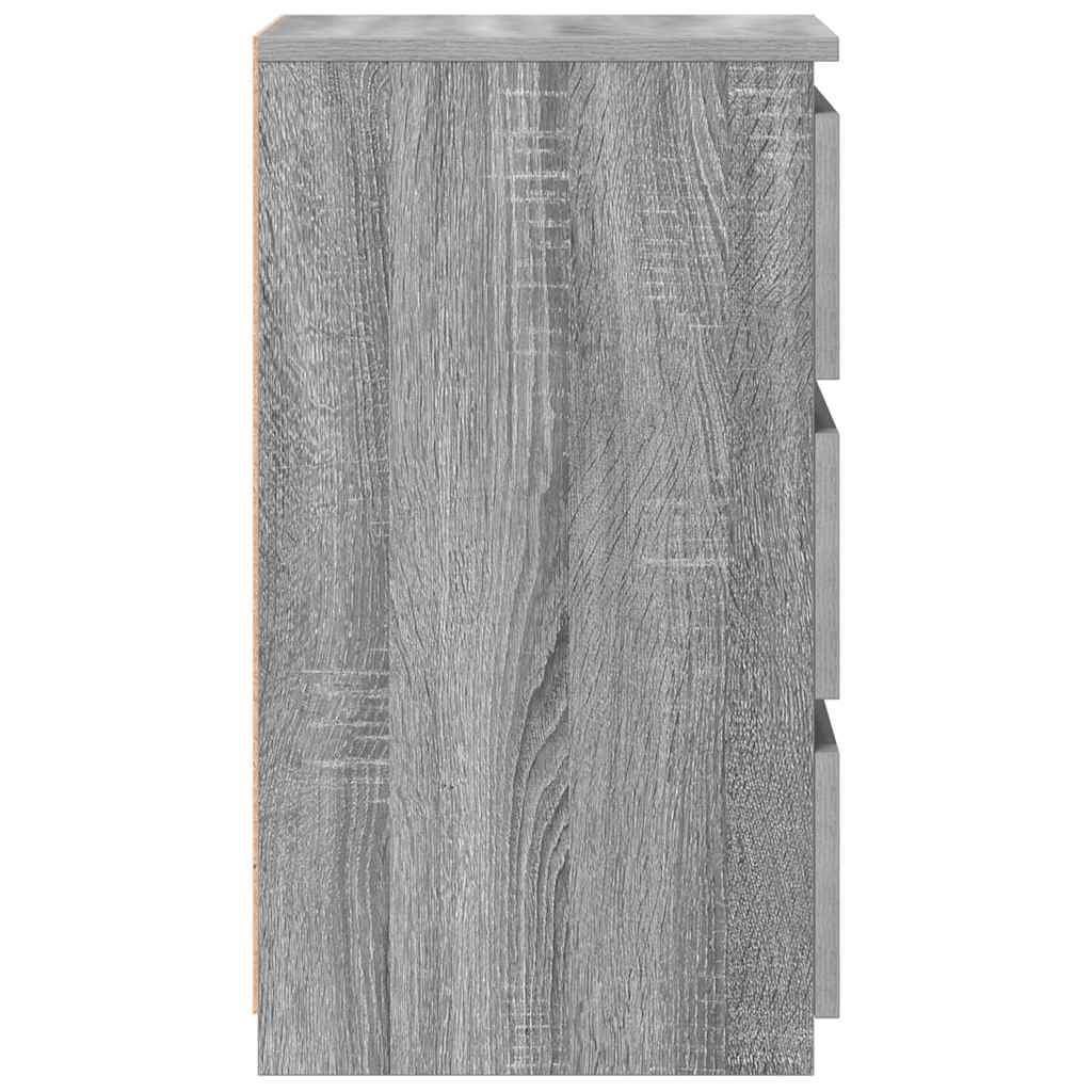 Nachttische 2 Stk. Grau Sonoma 40x35x62,5 cm Holzwerkstoff