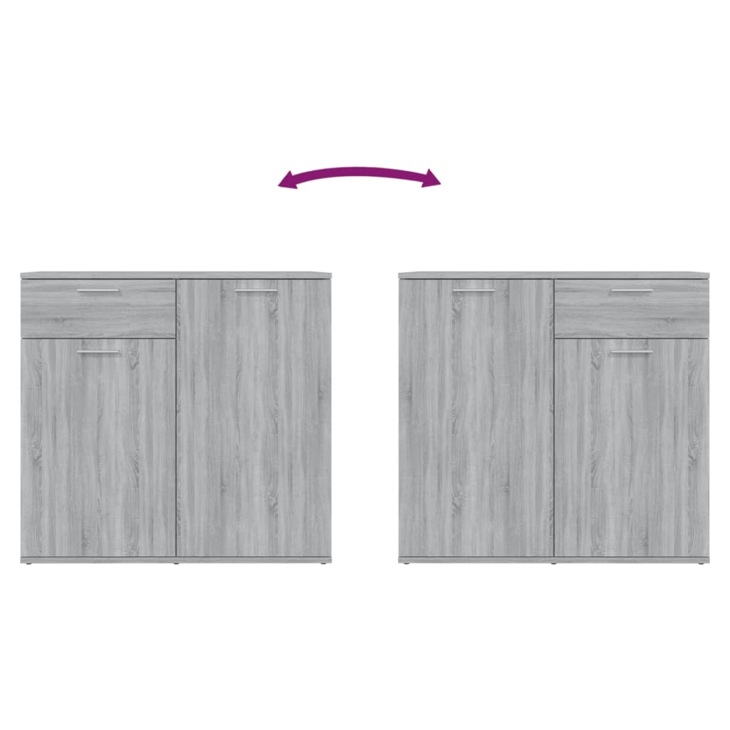 Sideboard Grau Sonoma 80x36x75 cm Holzwerkstoff