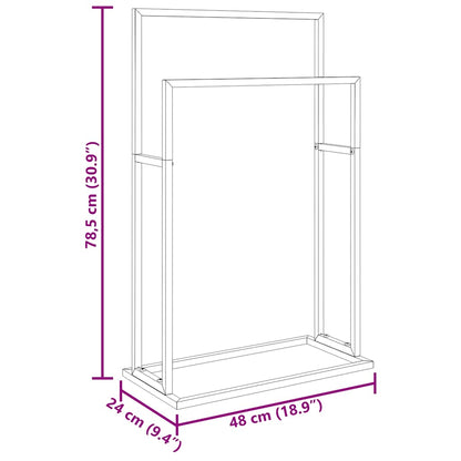 Handtuchständer Gold 48x24x78,5 cm Eisen