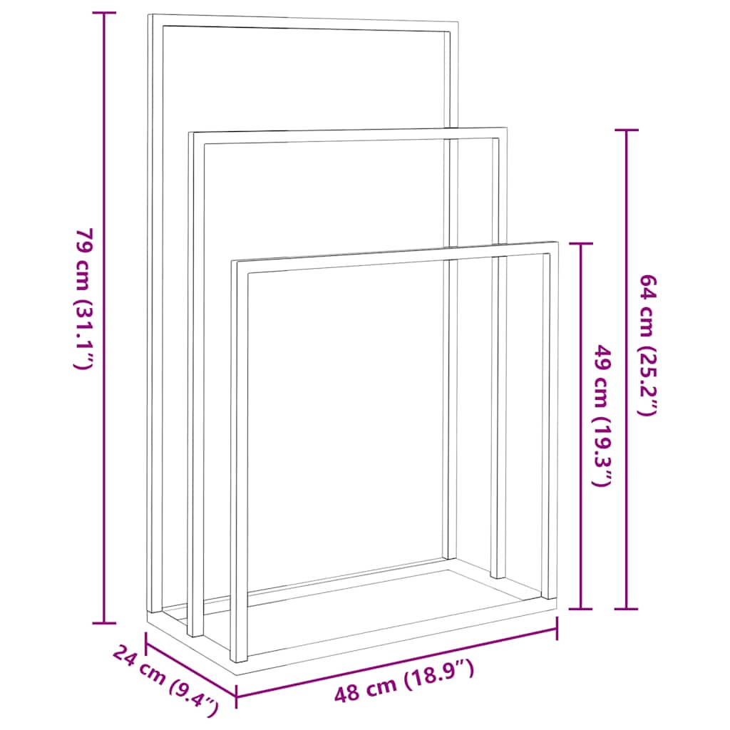 Handtuchständer Golden 48x24x79 cm Eisen