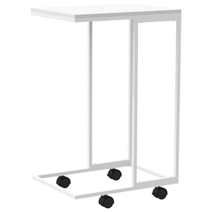 Beistelltisch mit Rollen Weiß 40x30x63,5 cm Holzwerkstoff