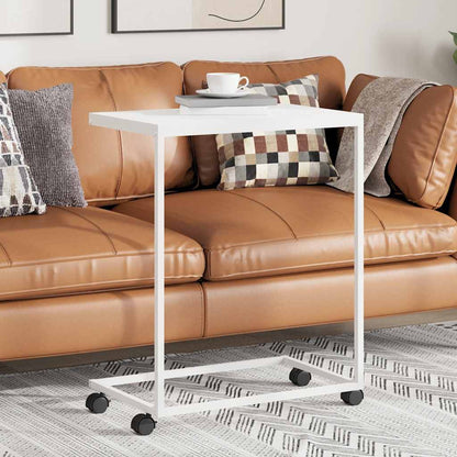 Beistelltisch mit Rollen Weiß 55x35x70 cm Holzwerkstoff