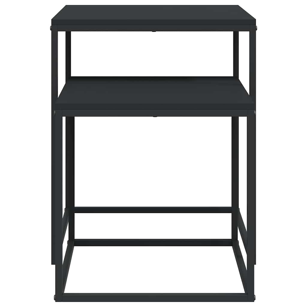 Couchtisch-Set 2-tlg. Holzwerkstoff und Metall