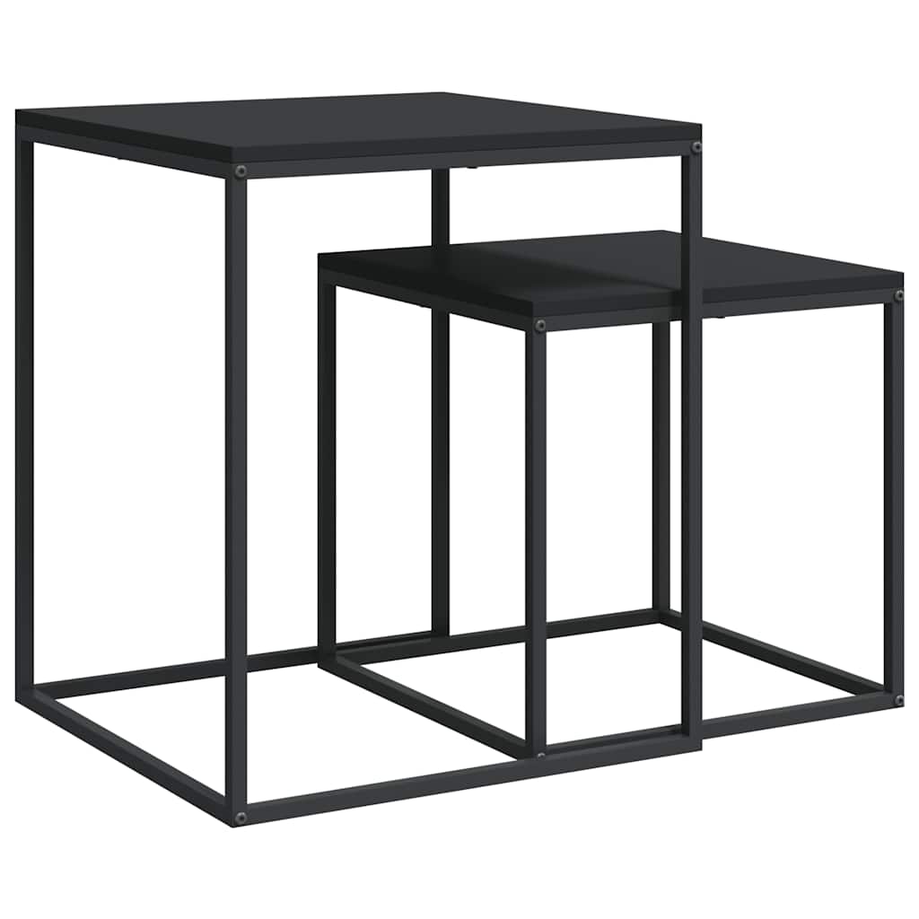 Couchtisch-Set 2-tlg. Holzwerkstoff und Metall