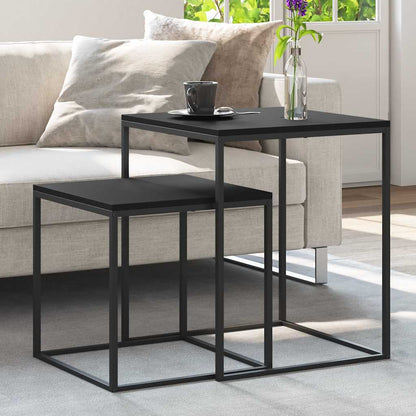 Couchtisch-Set 2-tlg. Holzwerkstoff und Metall