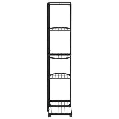 Blumenständer 5-Etagen mit Rollen 44x23x100 cm Schwarz Eisen