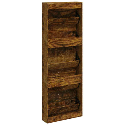 Schuhschrank Räuchereiche 59x17x169 cm Holzwerkstoff
