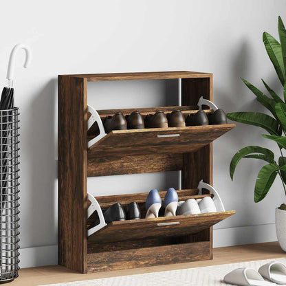 Schuhschrank Räuchereiche 63x24x81 cm Holzwerkstoff