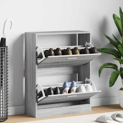 Schuhschrank Grau Sonoma 63x24x81 cm Holzwerkstoff