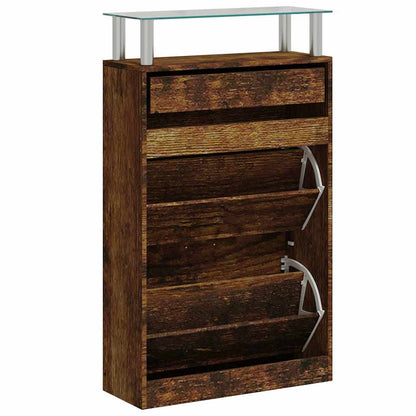 Schuhschrank Räuchereiche 63x24x104 cm Holzwerkstoff