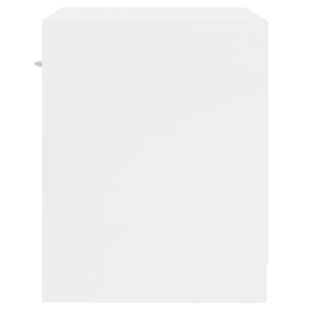 Nachttische 2 Stk. mit Schublade Hochglanz-Weiß