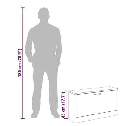 Schuhbank Räuchereiche 80x24x45 cm Holzwerkstoff