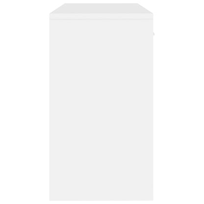 Schreibtisch mit Stauraum Hochglanz-Weiß 100x40x73 cm