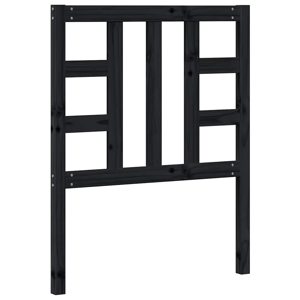 Kopfteil Schwarz 81x4x100 cm Massivholz Kiefer