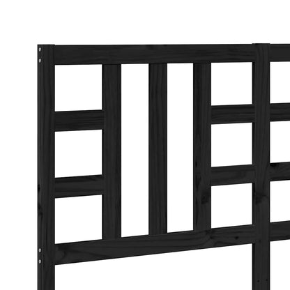 Kopfteil Schwarz 146x4x100 cm Massivholz Kiefer