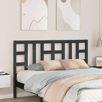 Kopfteil Schwarz 146x4x100 cm Massivholz Kiefer