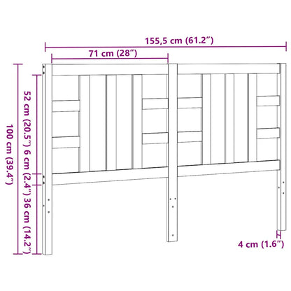 Kopfteil Honigbraun 166x4x100 cm Massivholz Kiefer