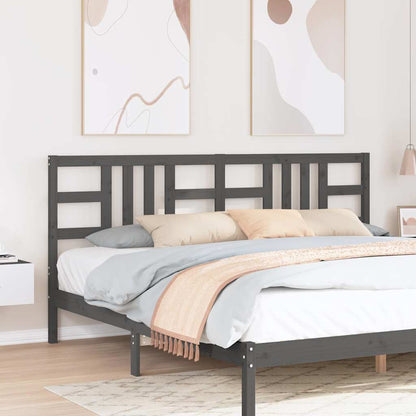 Kopfteil Grau 206x4x100 cm Massivholz Kiefer