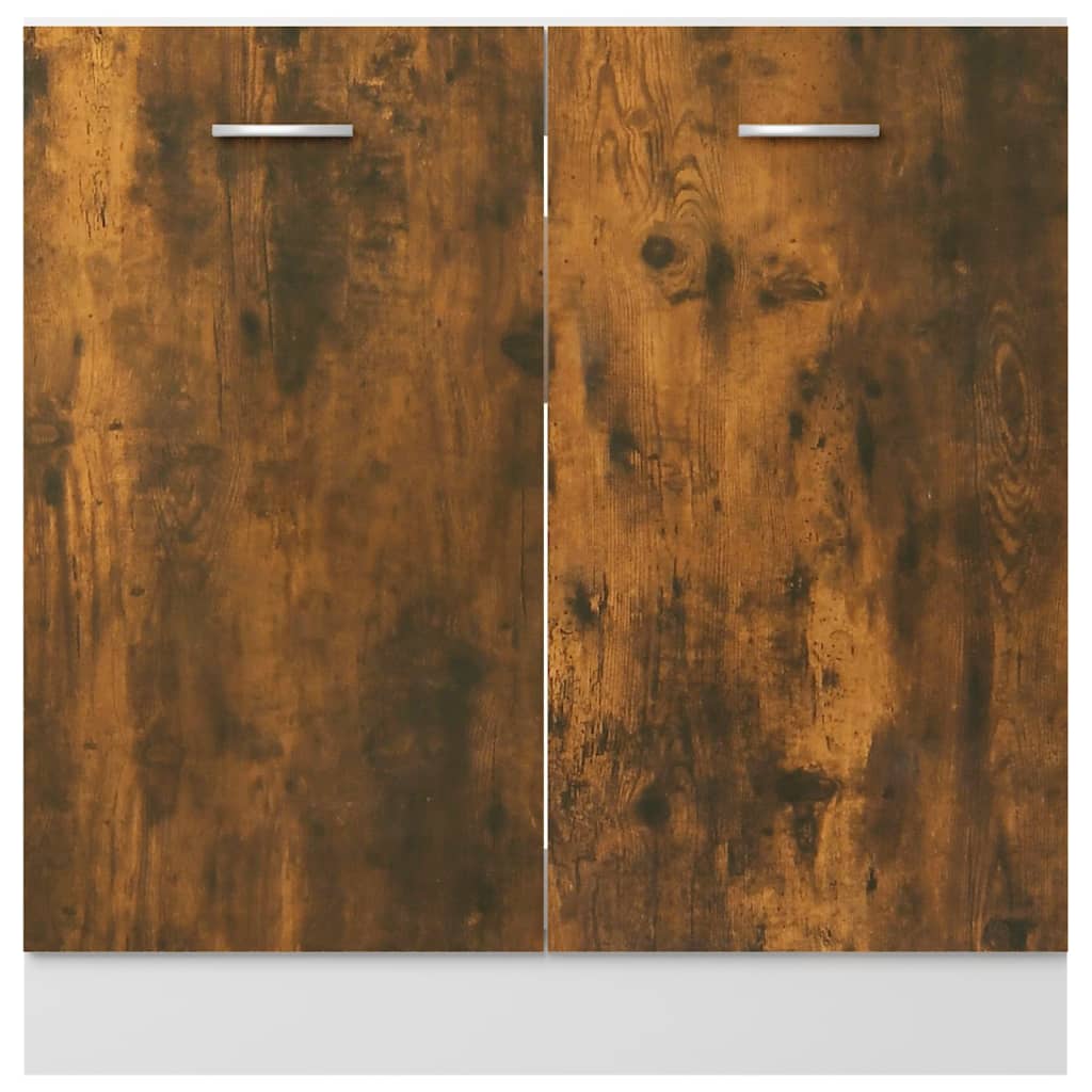 Spülenunterschrank Lyon Räuchereiche 80x46x81,5 cm Holzwerkstoff