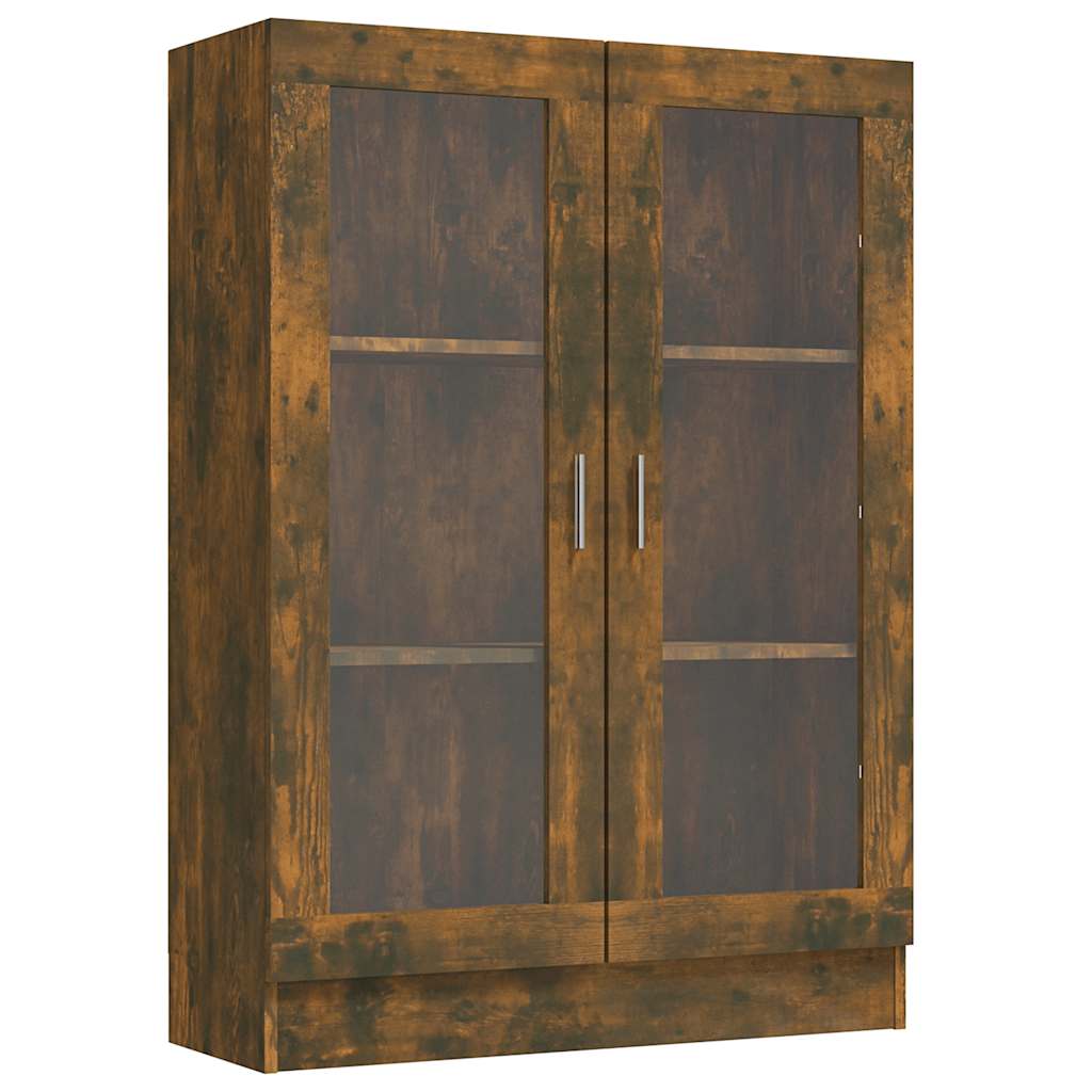 Vitrinenschrank Räuchereiche 82,5x30,5x115 cm Holzwerkstoff