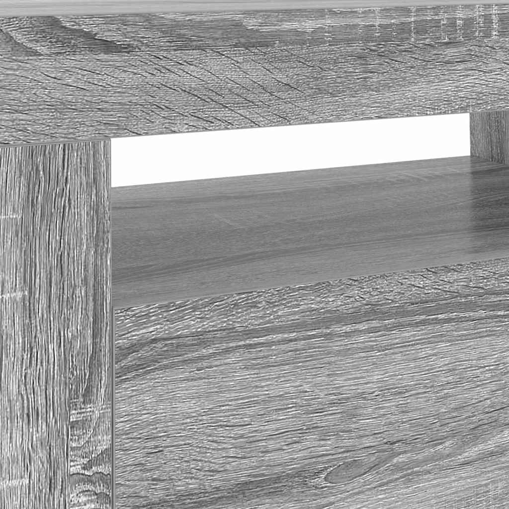 TV-Schrank mit LED-Leuchten Grau Sonoma 120x35x40 cm