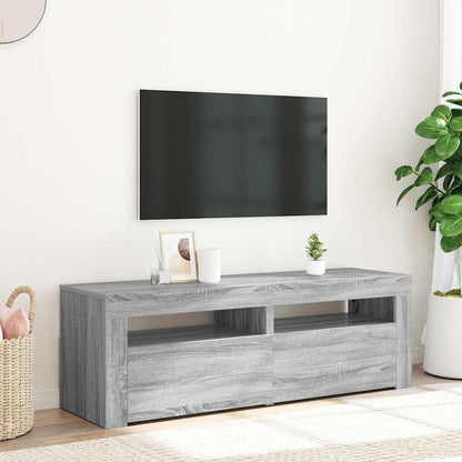 TV-Schrank mit LED-Leuchten Grau Sonoma 120x35x40 cm