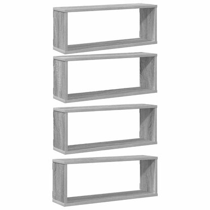 Würfelregale 4 Stk. Grau Sonoma 60x15x23 cm Holzwerkstoff