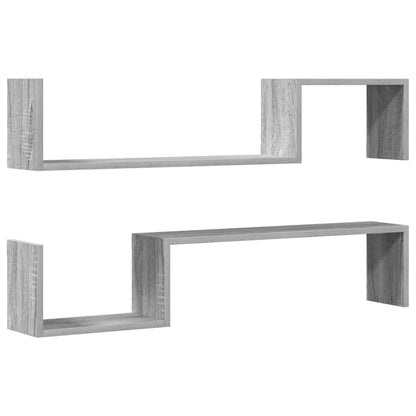 Wandregale 2 Stk. Grau Sonoma 100x15x20 cm Holzwerkstoff