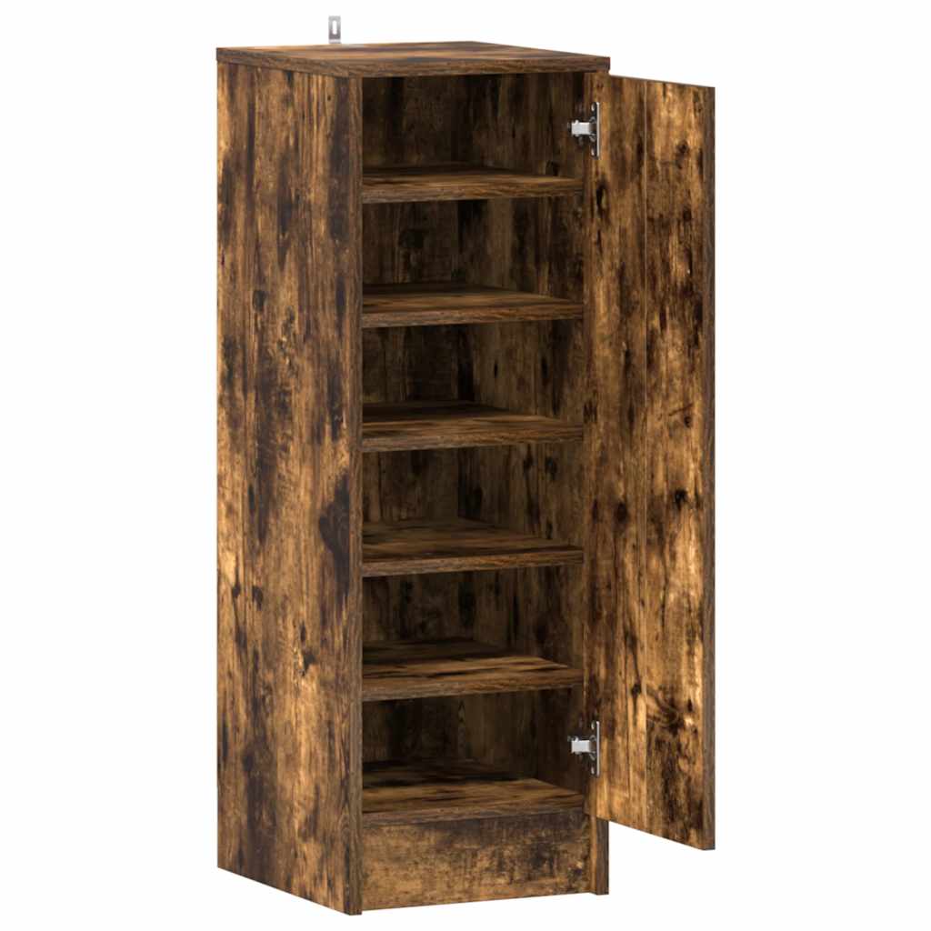 Schuhregal Räuchereiche 32x35x92 cm Holzwerkstoff