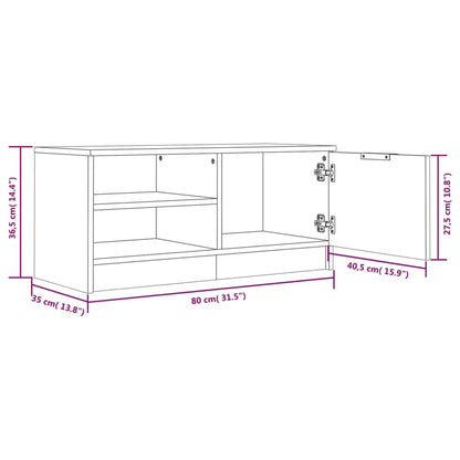 TV-Schrank Weiß 80x35x36,5 cm Holzwerkstoff