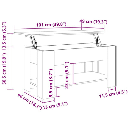 Couchtisch Betongrau 101x49x52 cm Holzwerkstoff